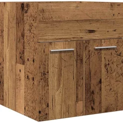 Vidaxl Meuble lavabo de salle de bain vieux bois bois d'ingénierie