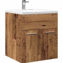 Vidaxl Meuble lavabo de salle de bain vieux bois bois d'ingénierie
