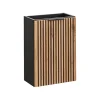 Furnidea Meuble lave main à suspendre XILO NOIR CHÊNE 40 cm