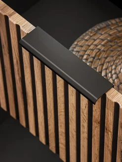 Furnidea Meuble lave main à suspendre XILO NOIR CHÊNE 40 cm