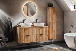 Furnidea Meuble lave main à suspendre ADEL CHÊNE 40 cm