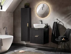 Furnidea Meuble lave main à suspendre ADEL NOIR 40 cm* Lave-Mains