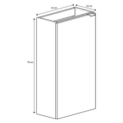 GoodHome Meuble lave mains à poser Imandra gris taupé L.44 x H.79 cm