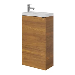 GoodHome Meuble lave mains à poser effet noyer l.44 x H.79 x P.23 cm, Imandra