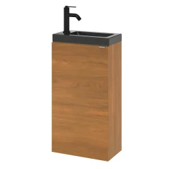 GoodHome Meuble lave mains à poser effet noyer l.44 x H.79 x P.23 cm, Imandra