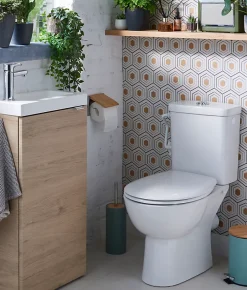 GoodHome Meuble lave mains à poser effet chêne l.44 x H.79 x P.23 cm, Imandra* Lave-Mains