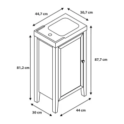 GoodHome Meuble lave mains à poser placage chêne l.44 x H.80,6 x P.30 cm, Perma