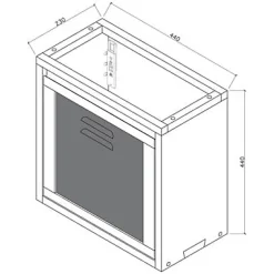 Cooke & Lewis Meuble lave mains à suspendre bois et noir l.44 x H.44 x P.23 cm, Indus