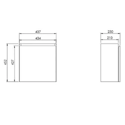 Cooke & Lewis Meuble lave mains effet chêne clair l.45 x H.44 x P.21 cm, Calao