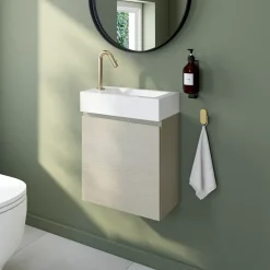 Meuble lave mains effet chêne l.45 x H.44 x P.21 cm, Calao* Lave-Mains|Meuble De Salle De Bains Faible Profondeur