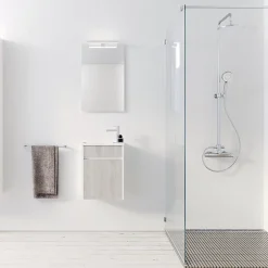 Aurlane Meuble Lave Mains MINI 40x50x22 cm - Gris et Blanc