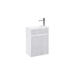 Aurlane Meuble Lave Mains MINI 40x50x22 cm - Gris et Blanc