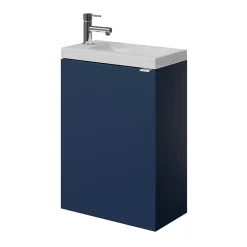 GoodHome Meuble lave mains suspendu bleu nuit mat l.44 x H.55 x P.23 cm, Imandra* Lave-Mains