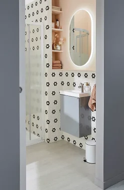 GoodHome Meuble lave mains suspendu gris l.44 x H.55 x P.23 cm Imandra, Imandra
