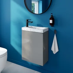GoodHome Meuble lave mains suspendu gris l.44 x H.55 x P.23 cm Imandra, Imandra