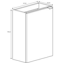 GoodHome Meuble lave mains suspendu gris l.44 x H.55 x P.23 cm Imandra, Imandra