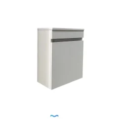 Dileci Meuble lave-main blanc compact avec vasque intégrée -* Lave-Mains