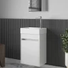 Stano Meuble lave-main salle de bain design MESSINA largeur 45 cm blanc laque
