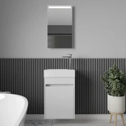 Stano Meuble lave-main salle de bain design MESSINA largeur 45 cm blanc laque