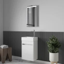 Stano Meuble lave-main salle de bain design MESSINA largeur 45 cm blanc laque