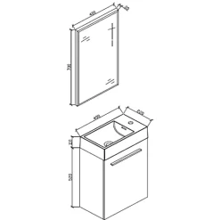 Stano Meuble lave-main salle de bain design SIENA largeur 40 cm noyer