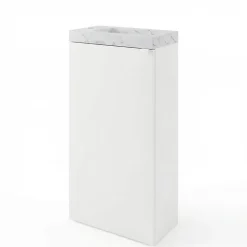 Homesight Meuble lave-mains à poser blanc mat l.44 cm Imandra + plan vasque effet marbre blanc, GoodHome