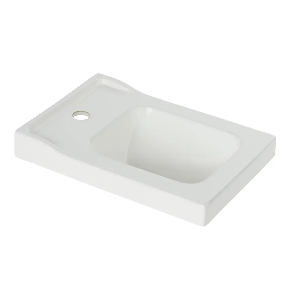 GoodHome Meuble lave-mains à poser l.60 cm vert + plan vasque lave-mains Lana, Perma* Lave-Mains