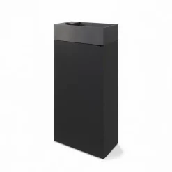 Homesight Meuble lave-mains à poser noir mat l.44 cm Imandra + plan vasque béton gris, GoodHome