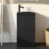 GoodHome Meuble lave-mains à poser noir mat l.44 cm Imandra + plan vasque noir céramique Nira,* Lave-Mains