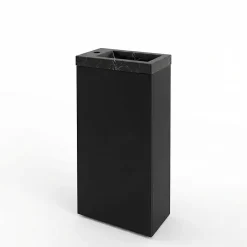 Homesight Meuble lave-mains à poser noir mat l.44 cm Imandra + plan vasque effet marbre noir, GoodHome* Lave-Mains