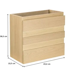 Homesight Meuble lave-mains à suspendre l.43,2 x H.38,5 x P.22,5 cm, effet chêne, Etty