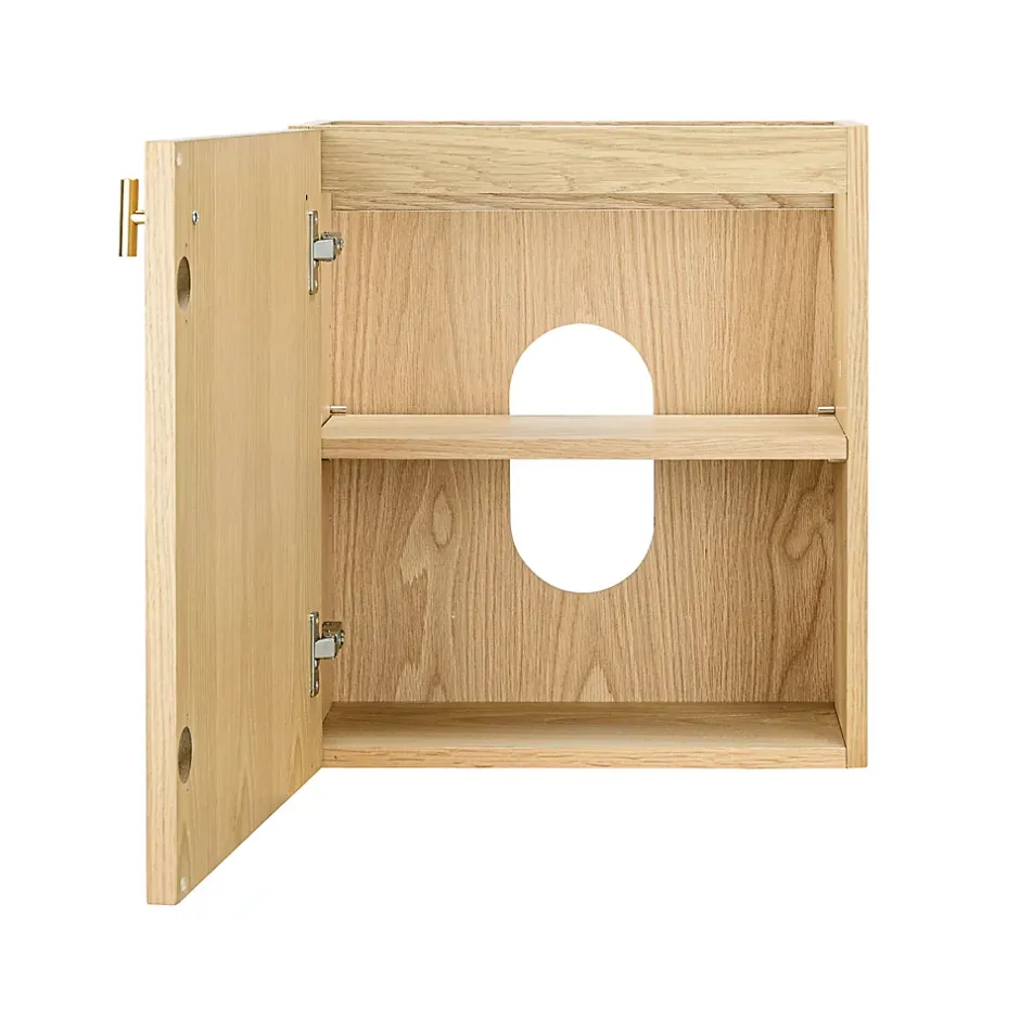 Homesight Meuble lave-mains à suspendre l.43,2 x H.48 x P.22,5 cm, effet chêne clair et jute, Java* Lave-Mains
