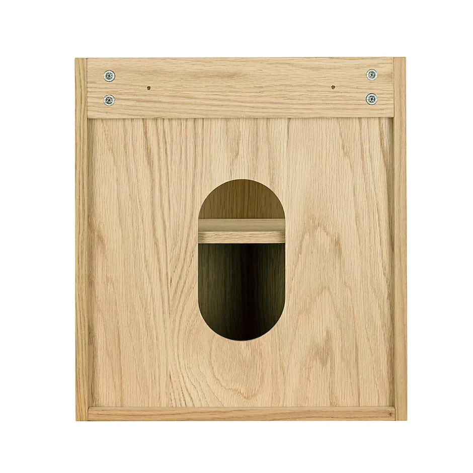Homesight Meuble lave-mains à suspendre l.43,2 x H.48 x P.22,5 cm, effet chêne clair et jute, Java* Lave-Mains