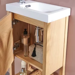 Mob-In Meuble lave-mains ATOLL avec vasque blanche + miroir* Meuble Wc