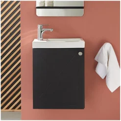 Mob-In Meuble lave-mains AVA Noir carbone* Lave-Mains