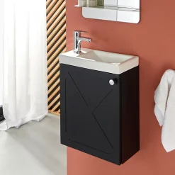 Mob-In Meuble lave-mains AVA Noir carbone* Lave-Mains