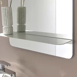 Mob-In Meuble lave-mains AVA noir carbone + miroir tablette blanche