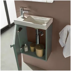 Mob-In Meuble lave-mains AVA vert de gris + robinet chromé* Lave-Mains
