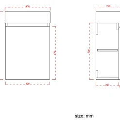 Lomazoo Meuble lave-mains chêne chaud Malibu - 40cm* Lave-Mains