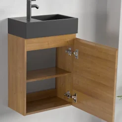 Lomazoo Meuble lave-mains chêne chaud Malibu - 40cm* Lave-Mains