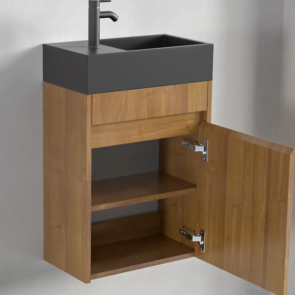 Lomazoo Meuble lave-mains chêne chaud Ibiza - 40cm