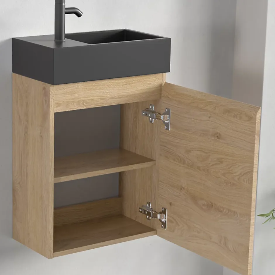 Lomazoo Meuble lave-mains chêne clair Malibu - 40cm