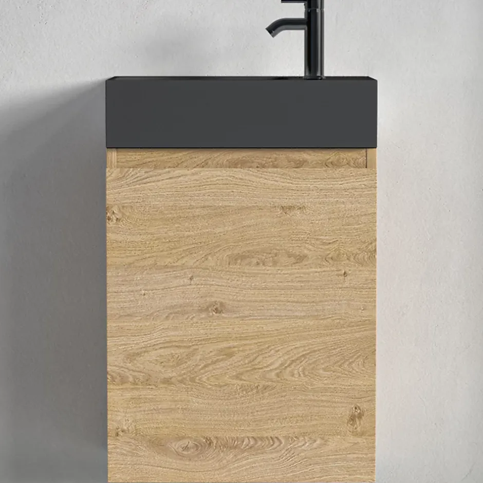 Lomazoo Meuble lave-mains chêne clair Malibu - 40cm