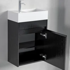 Lomazoo Meuble lave-mains chêne noir Ibiza - 40cm* Lave-Mains