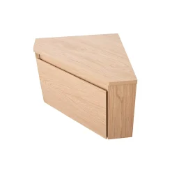 Homesight Meuble lave-mains d'angle à suspendre l.36,5 x H.28 x P.36,5 cm, effet bois, Noma* Lave-Mains