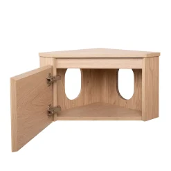Homesight Meuble lave-mains d'angle à suspendre l.36,5 x H.28 x P.36,5 cm, effet bois, Noma* Lave-Mains