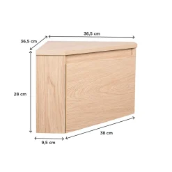 Homesight Meuble lave-mains d'angle à suspendre l.36,5 x H.28 x P.36,5 cm, effet bois, Noma* Lave-Mains