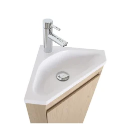 Mob-In Meuble lave-mains d'angle SORRENTO avec vasque en résine* Meuble Wc