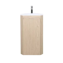 Mob-In Meuble lave-mains d'angle SORRENTO avec vasque en résine* Meuble Wc