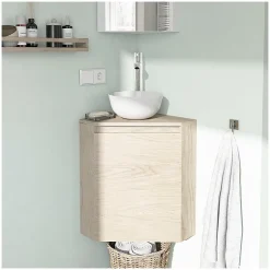 Mob-In Meuble lave-mains d'angle SORRENTO + vasque* Meuble Wc|Meuble De Salle De Bains Faible Profondeur